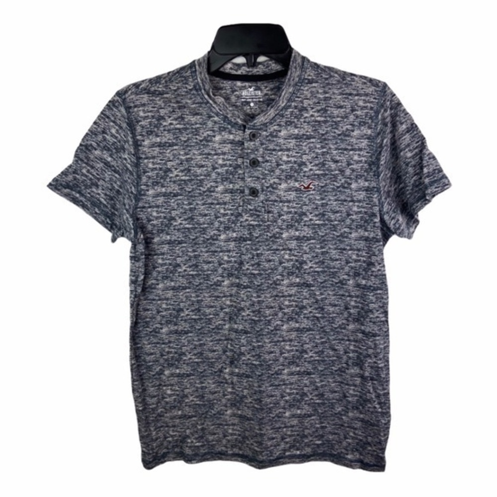 Hollister Short Sleeve Henley Top Mens Quarter Button Tee Shirt Top